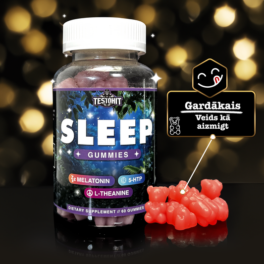 Išskirtiniam Miegui – Sleep Gummies – su melatoninu – padeda užmigti ir išlaikyti kokybišką miegą